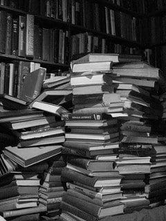 books in a stack (a stack of books)