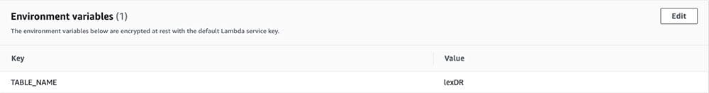 Environment Variables section in Lambda Console