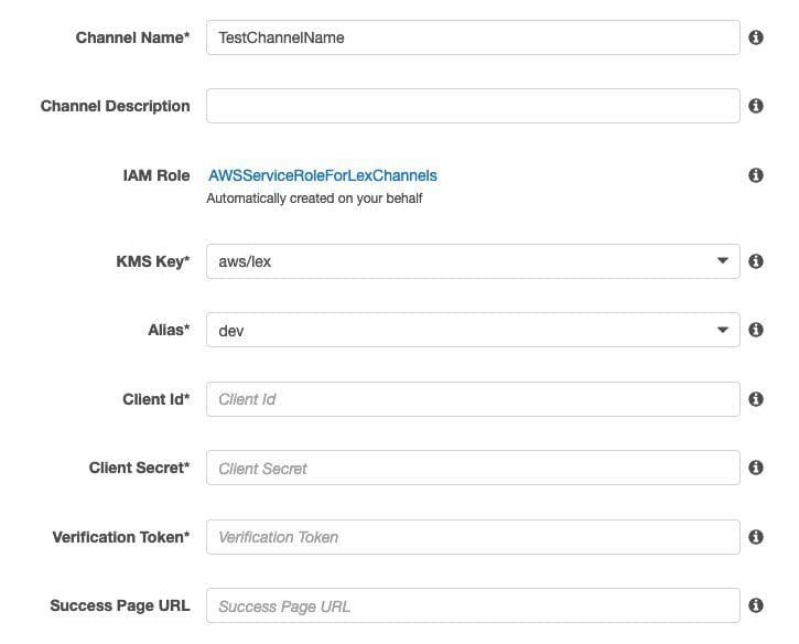 Enter values for Client Id, Client Secret, Verification Token, and Success Page URL