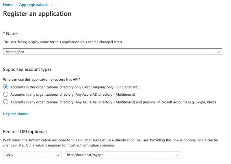 The redirect URL is required to make Microsoft Graph API calls.