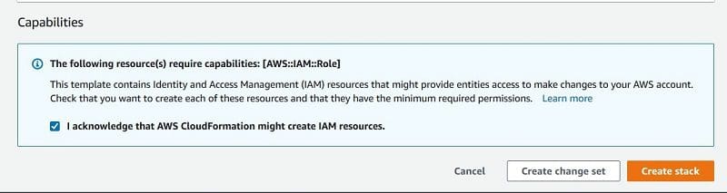 Choose Create stack