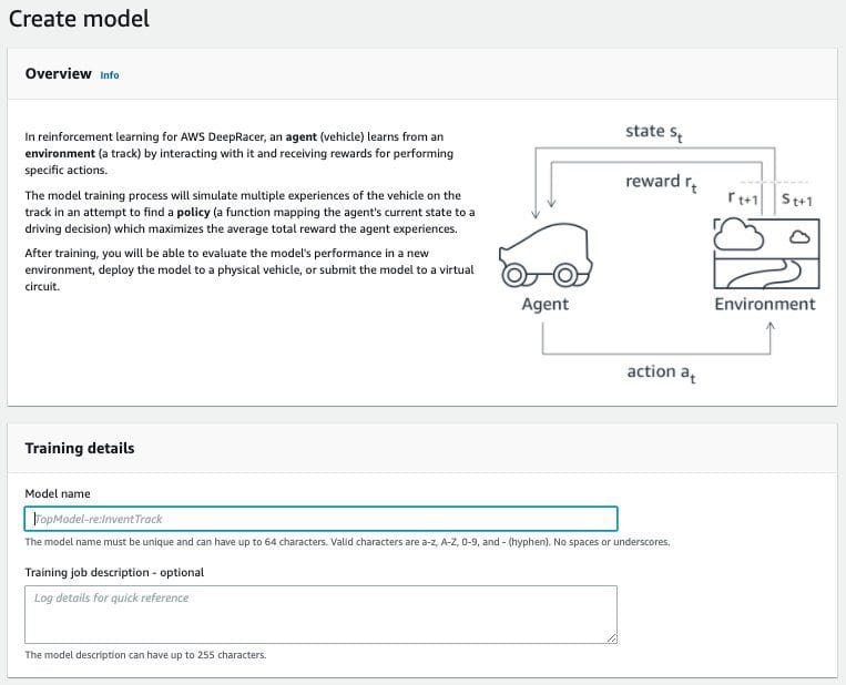 Optionally, for Training job description, enter a description