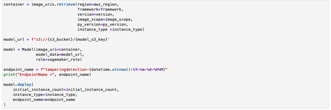 Create Amazon SageMaker Inference endpoint