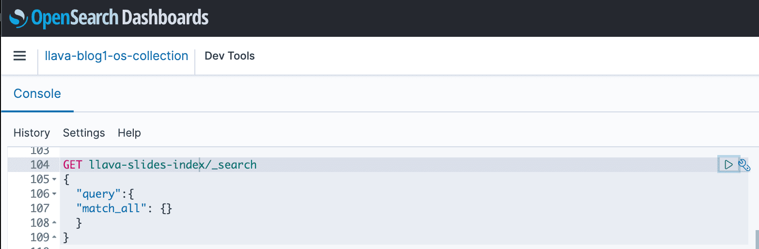 View of OpenSearch Dashboards