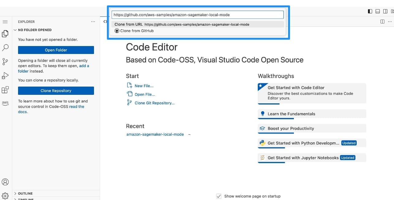 Run Python files in SageMaker Studio spaces using Local Mode