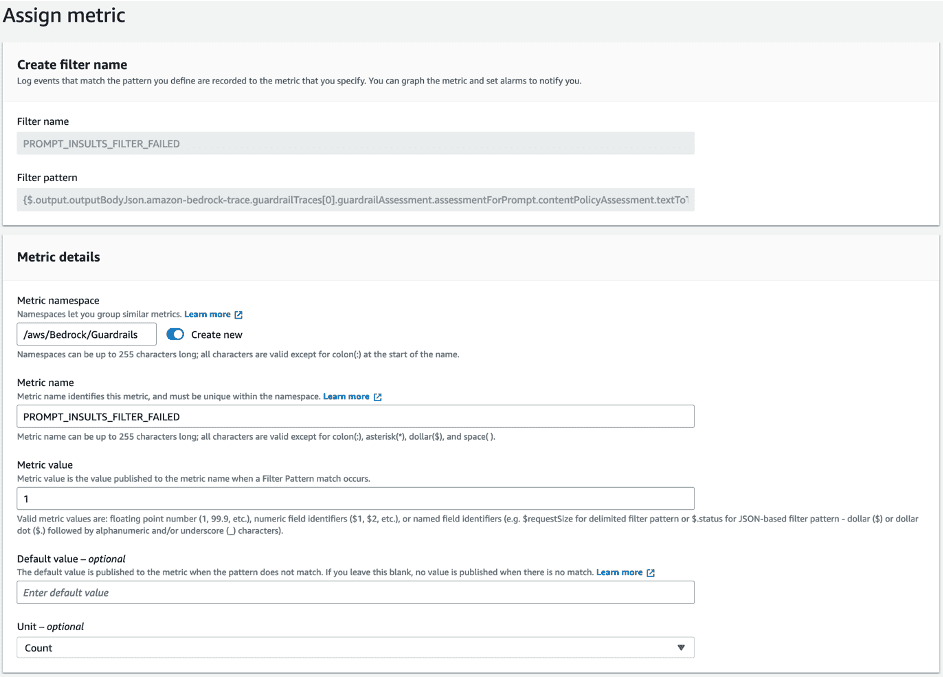 Assign metric prompt