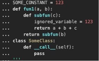 A snippet of Python code