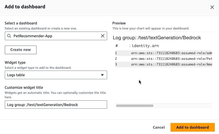 Figure 8: You can add widgets to your CloudWatch dashboards.