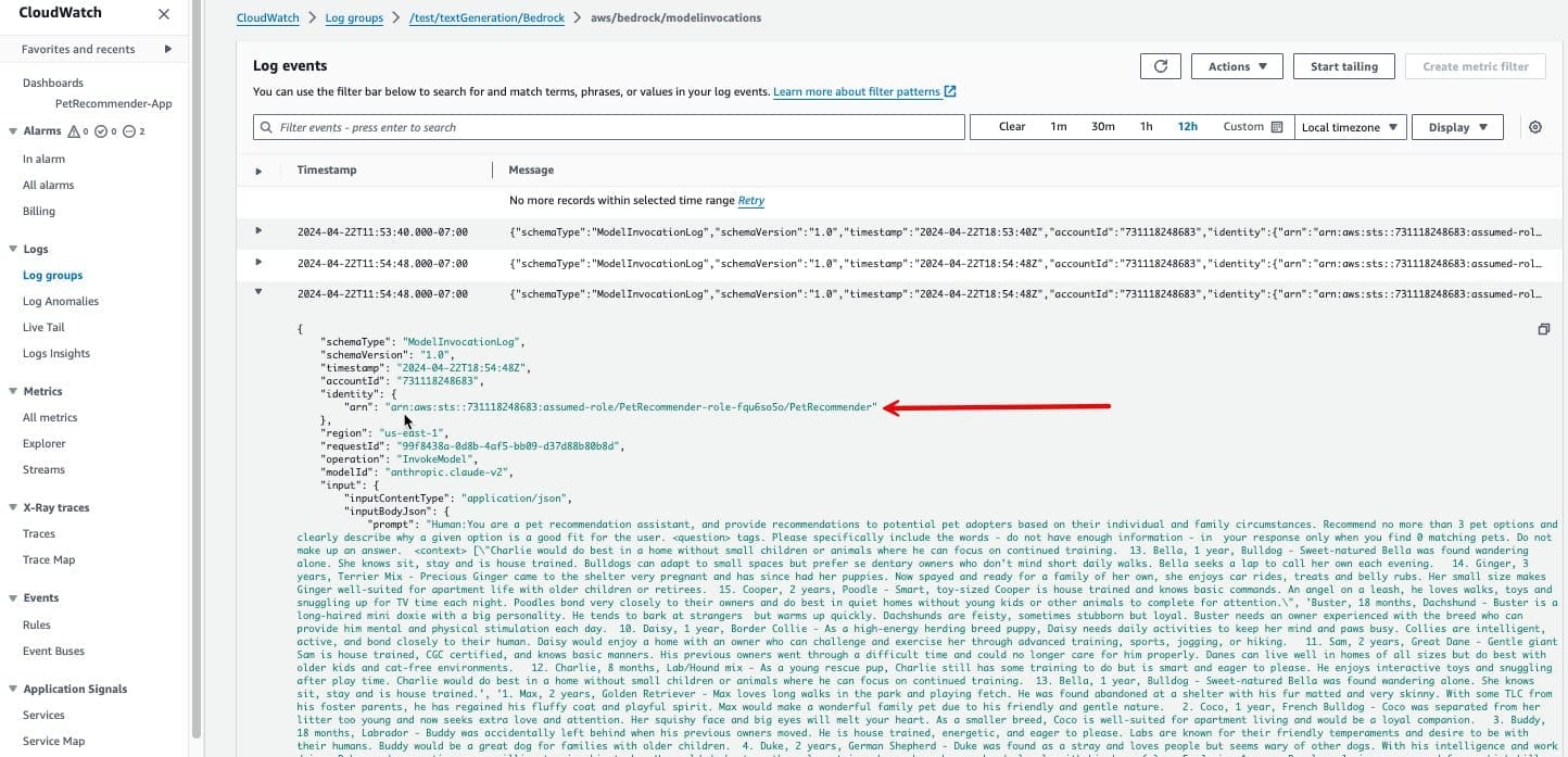 Figure 6: CloudWatch Logs provides real time, detailed visibility into your invocation logs