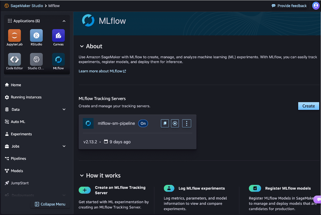 MLflow in SageMaker Studio