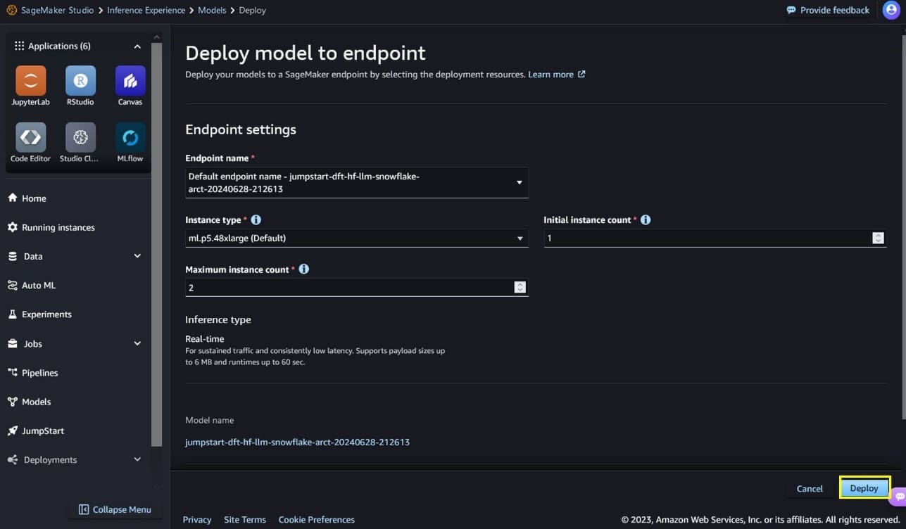 Model Endpoint Deployment