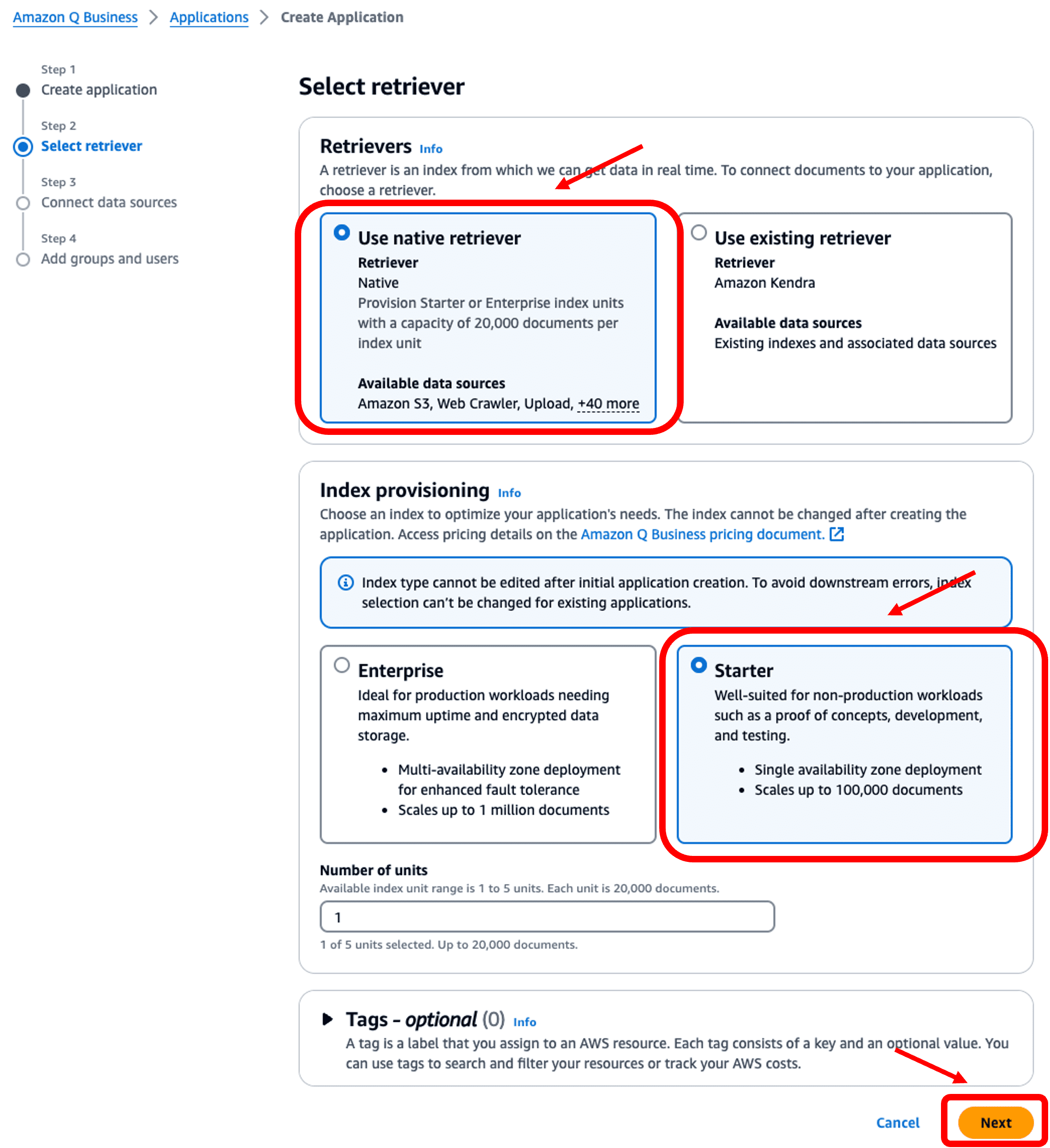 Amazon Q indexer / retriever