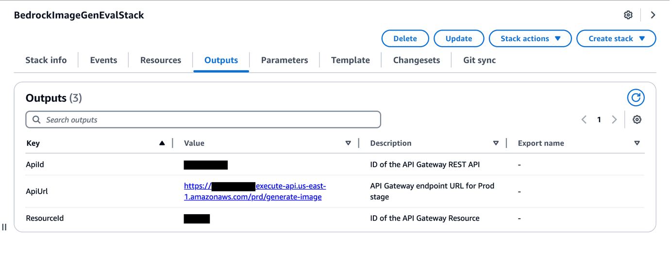 Output of CloudFormation