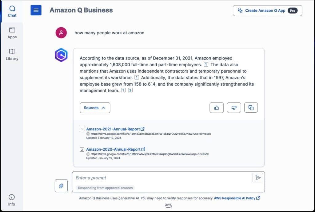 Amazon Q Conversational Interface