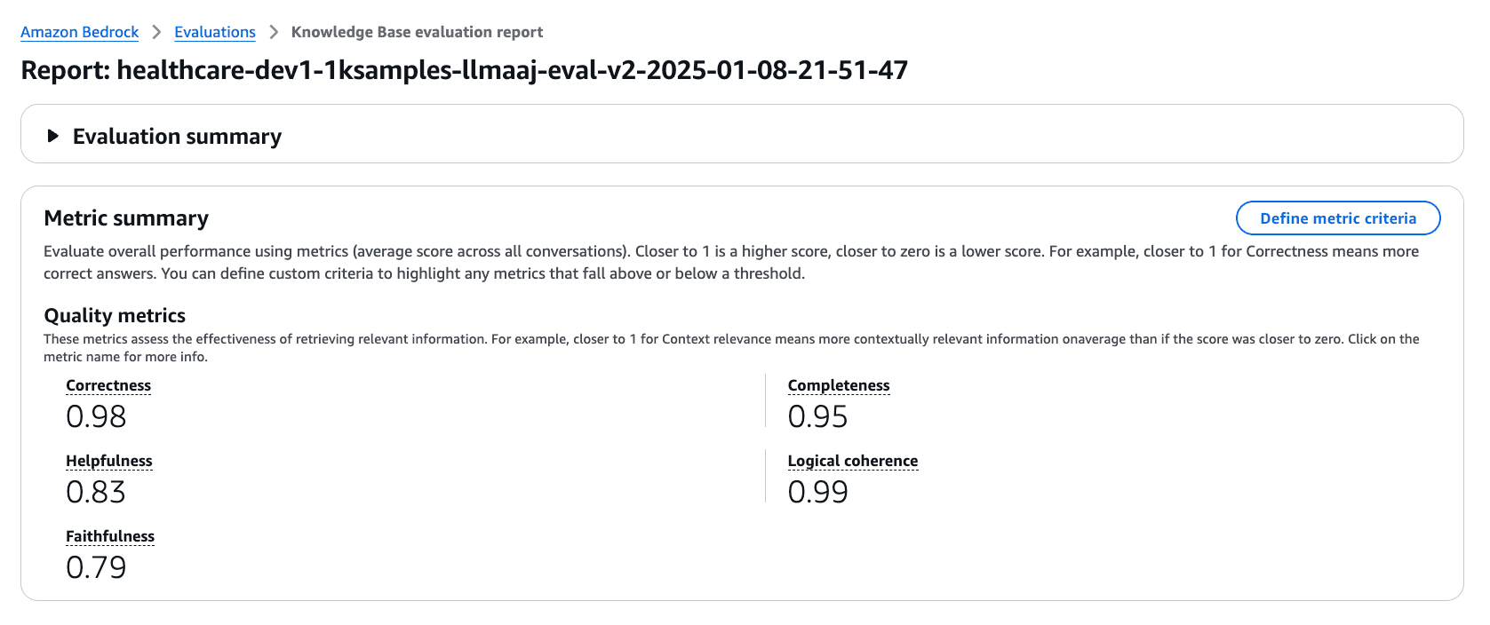 Evaluation summary for dev1 dataset