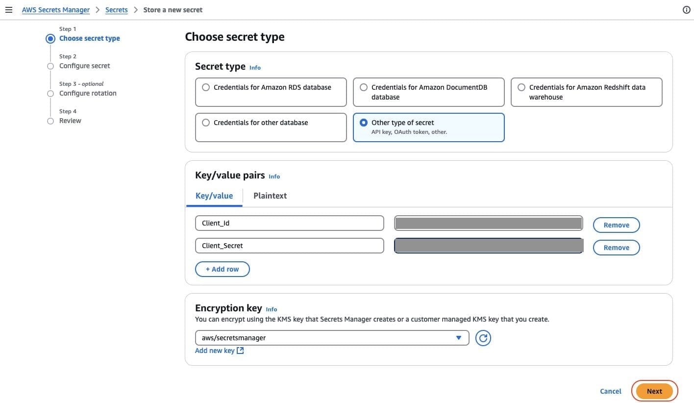 AWS Secrets Manager - Create Secret1