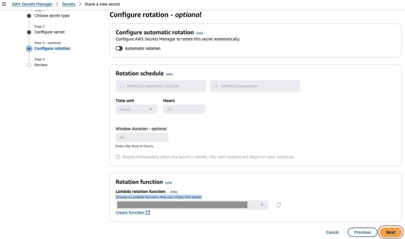 AWS Secrets Manager - Create Secret3