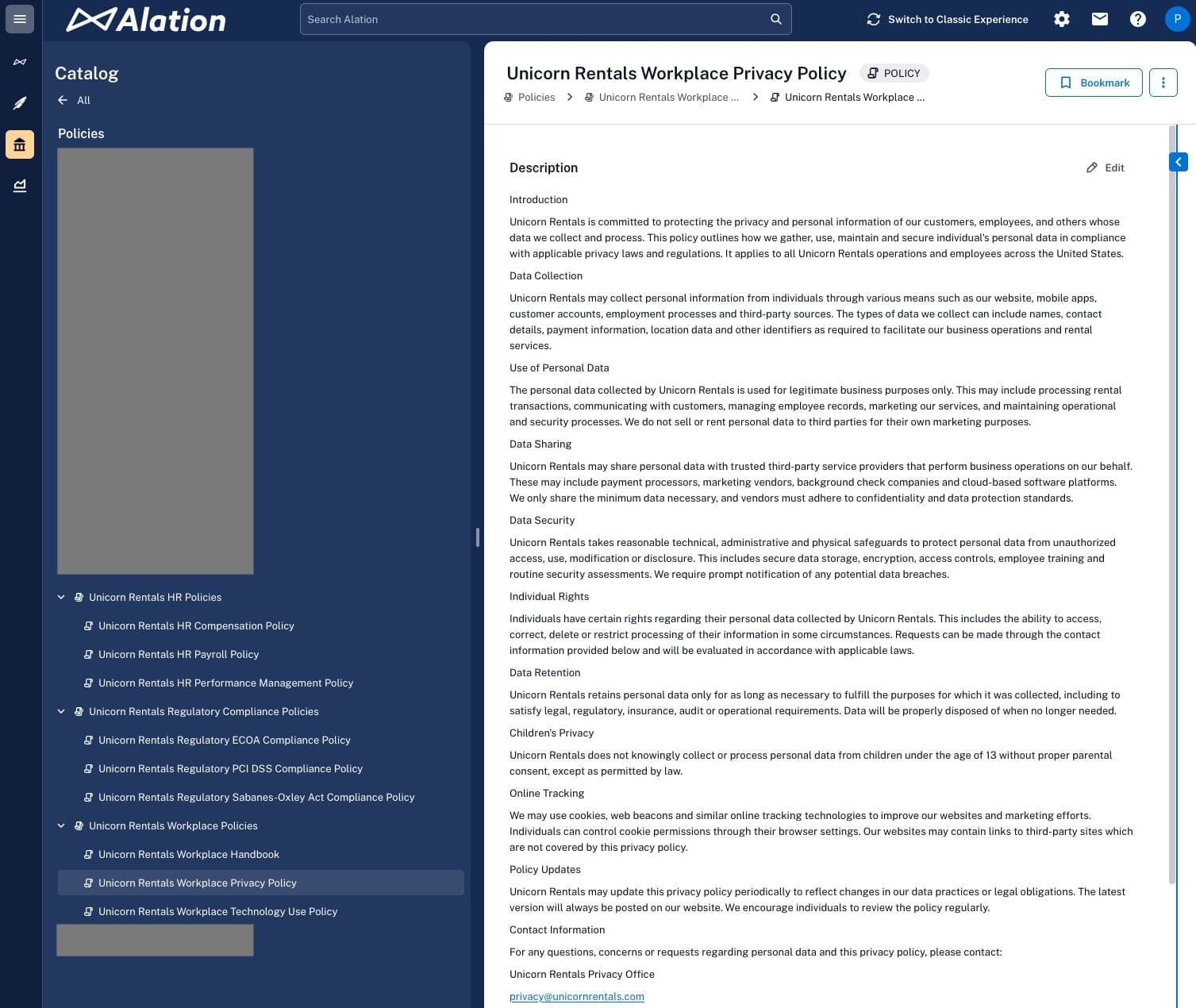 Alation Create Policies