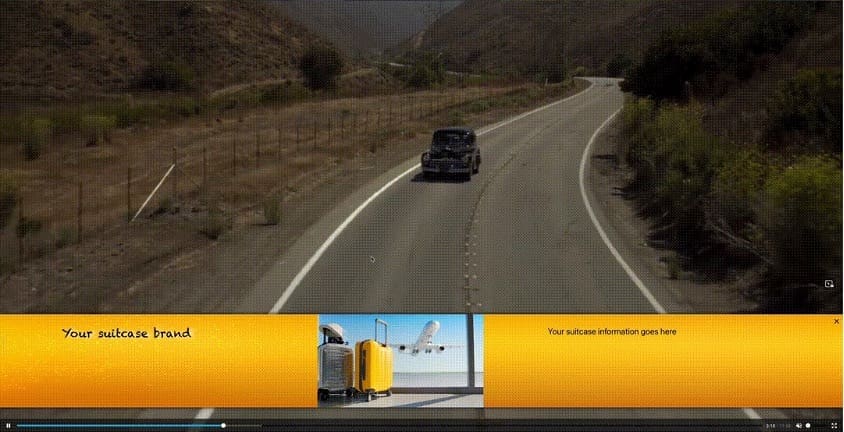 Example of an overlay add in the lower third of a video player