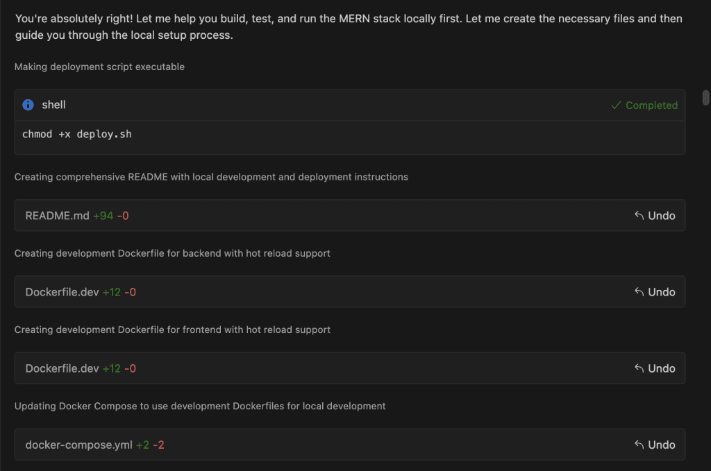 Diagram showing Amazon Q Developer creating files to run locally.