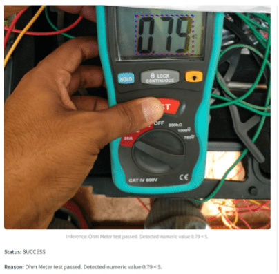 Omh meter showing a reading of 0.79 and a