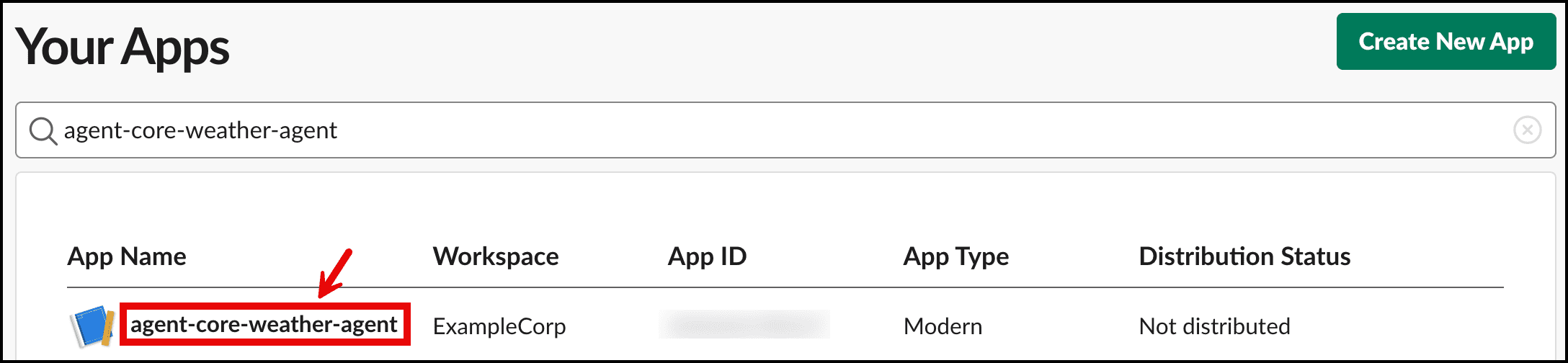 AgentCore Slack Select YourApps