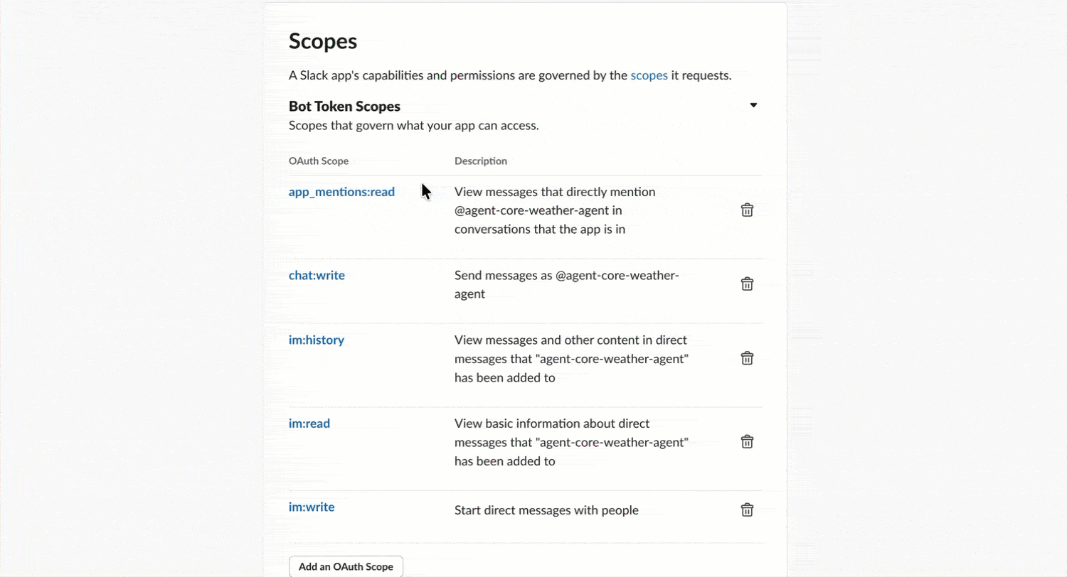 AgentCore Slack Weather Agent Install