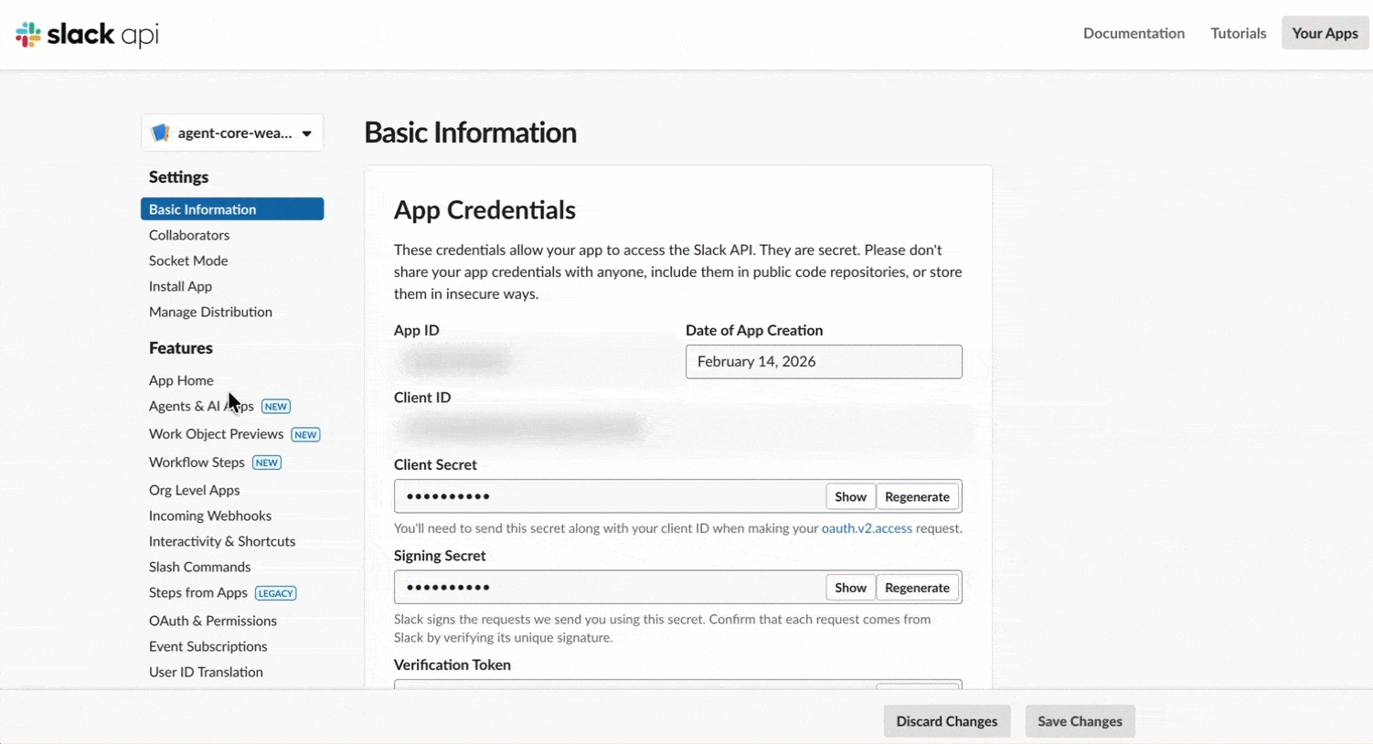 AgentCore Slack Slash Commands