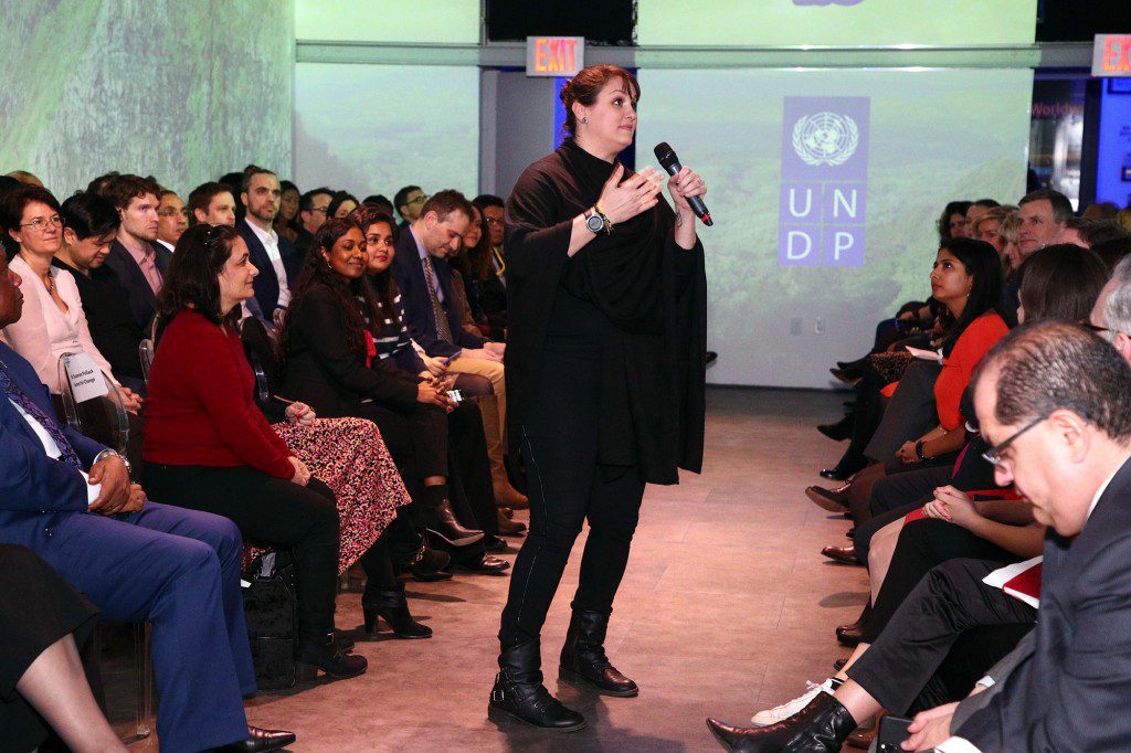 NEW YORK, NEW YORK - FEBRUARY 13: Rania Batrice speaks at the UN Launch of World's Biggest Survey Of Public Opinion On Climate Change on February 13, 2020 in New York City. (Photo by Astrid Stawiarz/Getty Images Getty Images for UNDP)