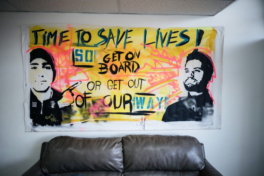 ORLANDO, FL - AUGUST 30: A view inside the campaign headquarters of Maxwell Frost in Orlando, Fla. Frost is an Uber driver and Gen Z candidate for Florida's 10th congressional district. He won a crowded democrat primary and is favored to win the general election in a heavily blue district. (Photo by Thomas Simonetti for The Washington Post via Getty Images)