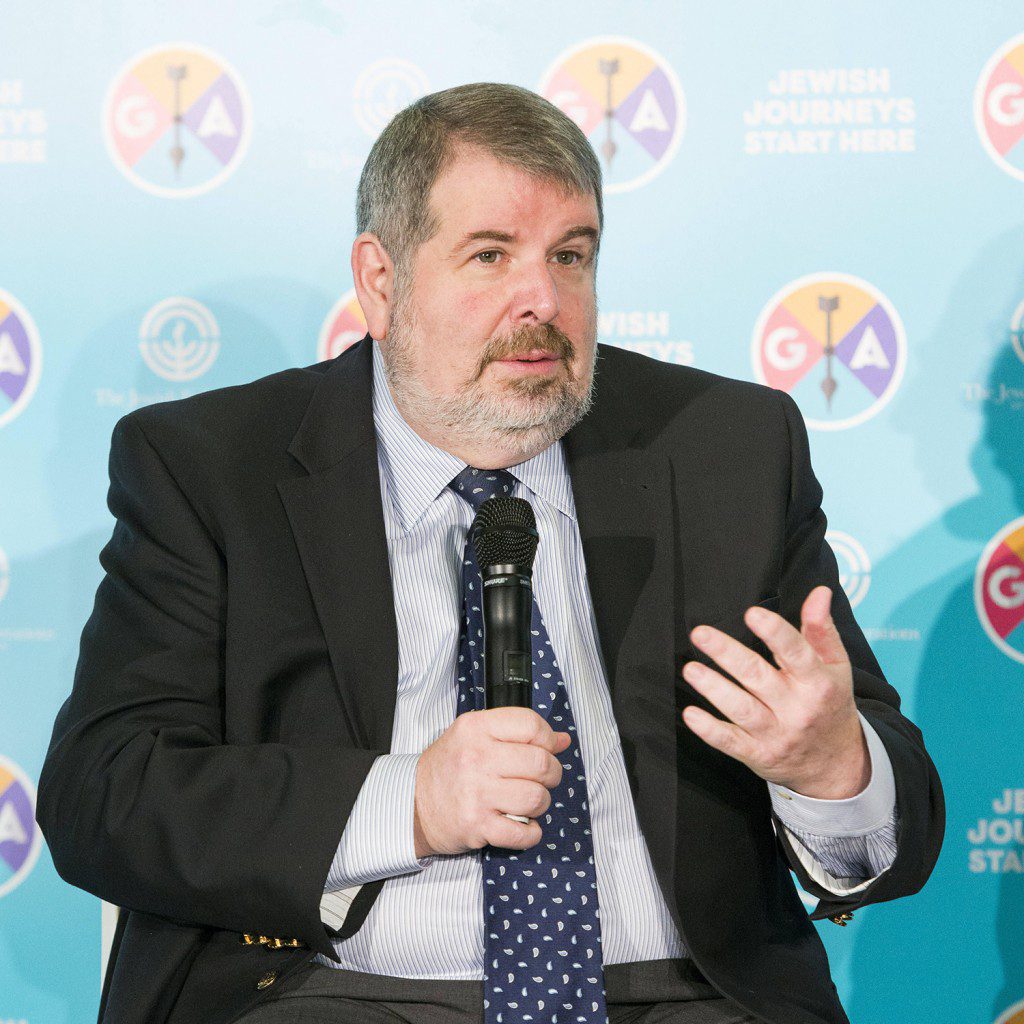 Mark Mellman speaking at the 2016 Jewish Federations of North America General Assembly in Washington, D.C., on Nov. 15, 2016.