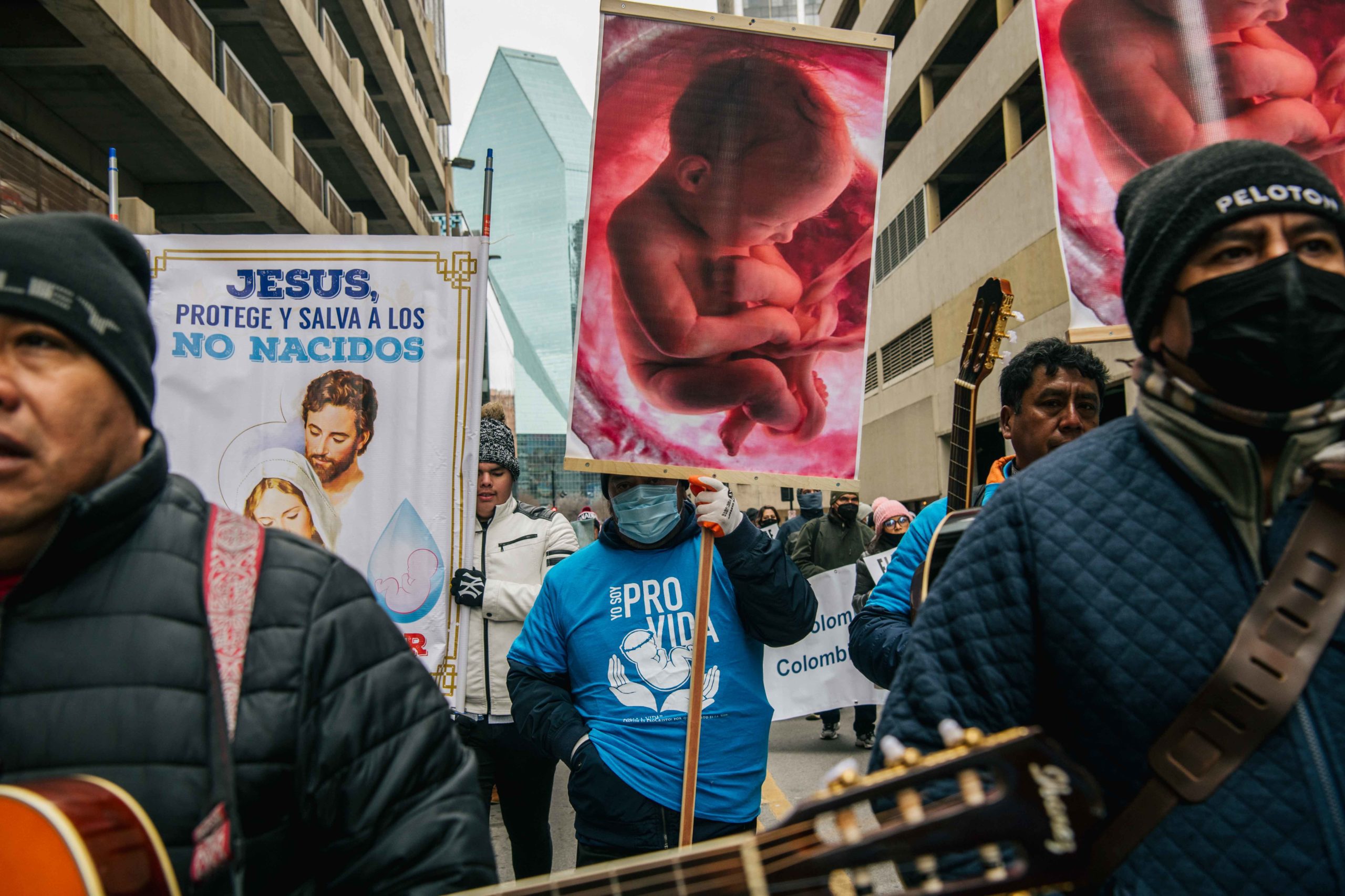 DALLAS, TEXAS - JANUARY 15: Pro-life demonstrators march during the 