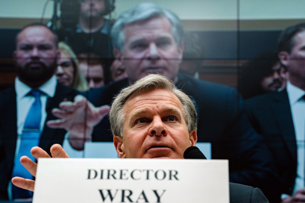 WASHINGTON, DC - JULY 12: FBI Director Christopher Wray testifies during a House Judiciary Committee hearing on 