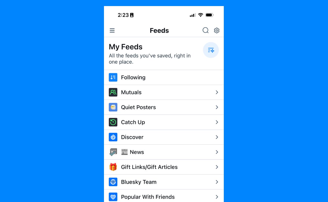 screenshot of bluesky app with the 